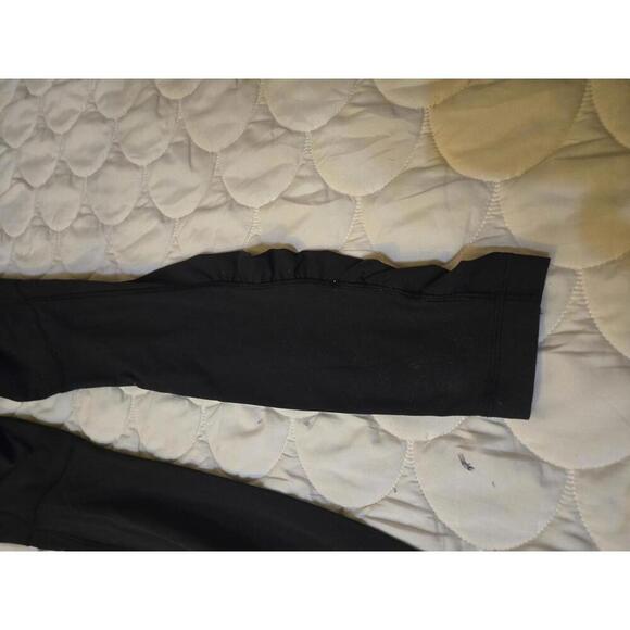 Black lululemon  Leggings with Striped Waistband and Ruffled Detail size 4 - Picture 3 of 5